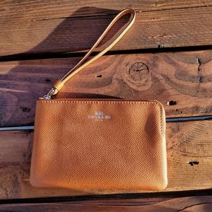 Coach wristlet - metallic copper/gold